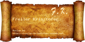 Freiler Krisztofer névjegykártya